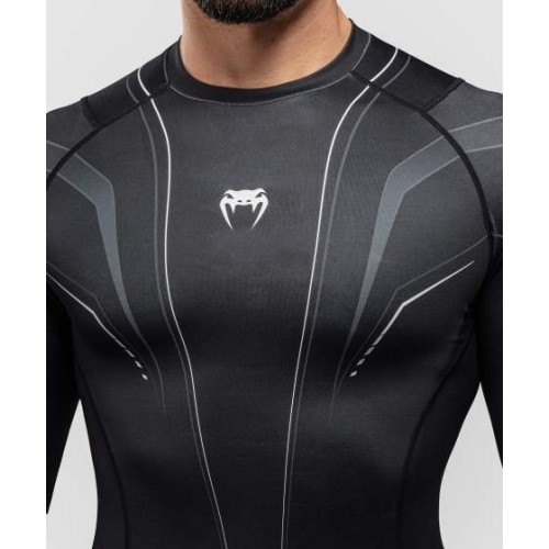 Koszulka rashguard Venum Streamline z długim rękawem, czarno-biała