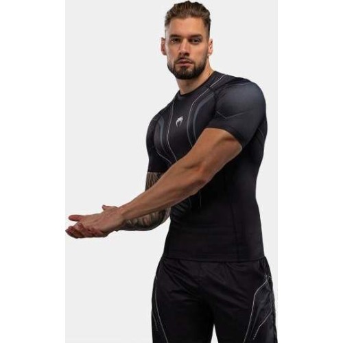 Rashguard Venum Streamline z krótkim rękawem – czarno-biały