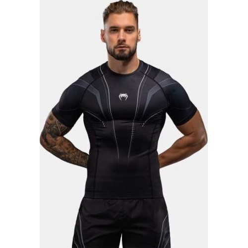 Rashguard Venum Streamline z krótkim rękawem – czarno-biały