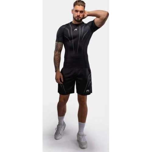 Rashguard Venum Streamline z krótkim rękawem – czarno-biały