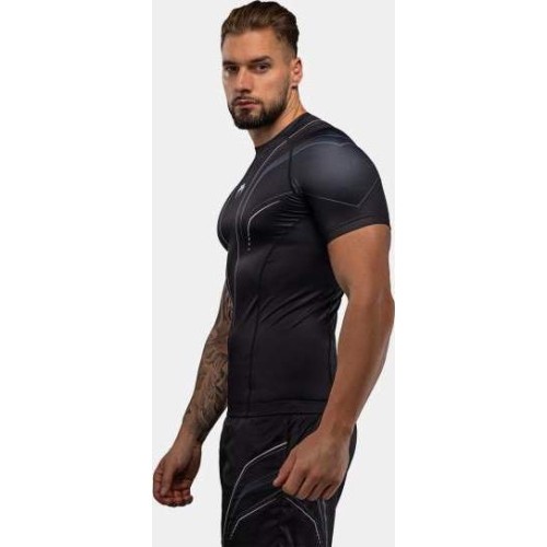 Rashguard Venum Streamline z krótkim rękawem – czarno-biały