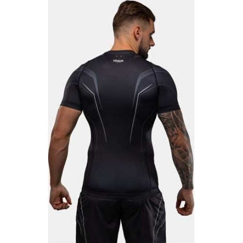 Rashguard Venum Streamline z krótkim rękawem – czarno-biały