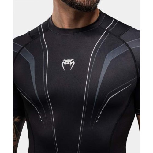 Rashguard Venum Streamline z krótkim rękawem – czarno-biały