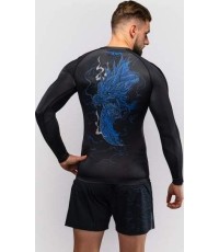 Koszulka rashguard Venum Thunder Dragon z długim rękawem – czarno-niebieska