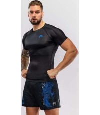 Koszulka rashguard z krótkim rękawem Venum Thunder Dragon, czarno-szafirowa
