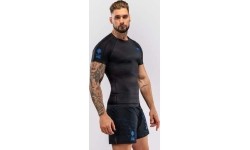 Koszulka rashguard z krótkim rękawem Venum Thunder Dragon, czarno-szafirowa