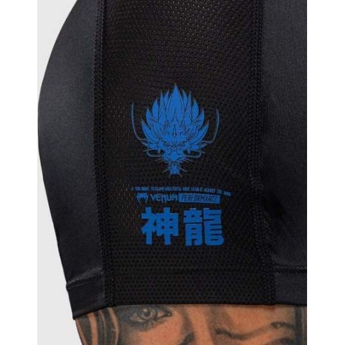 Koszulka rashguard z krótkim rękawem Venum Thunder Dragon, czarno-szafirowa