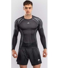 Rashguard Venum Stealth z długim rękawem, czarno-biały