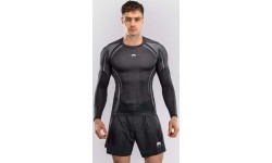 Rashguard Venum Stealth z długim rękawem, czarno-biały