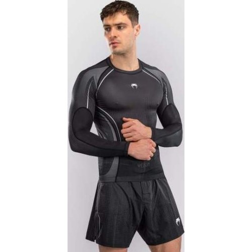 Rashguard Venum Stealth z długim rękawem, czarno-biały