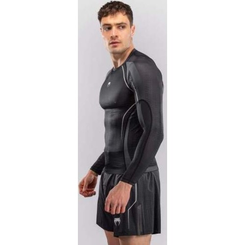Rashguard Venum Stealth z długim rękawem, czarno-biały