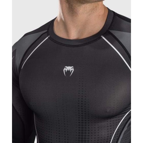Rashguard Venum Stealth z długim rękawem, czarno-biały