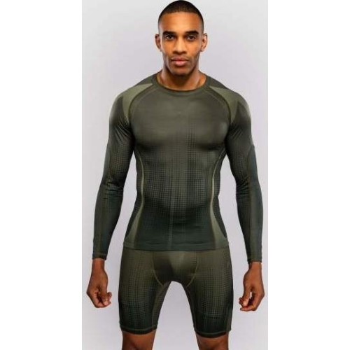 Koszulka kompresyjna z długim rękawem Venum Stealth – khaki/ciemnozielony