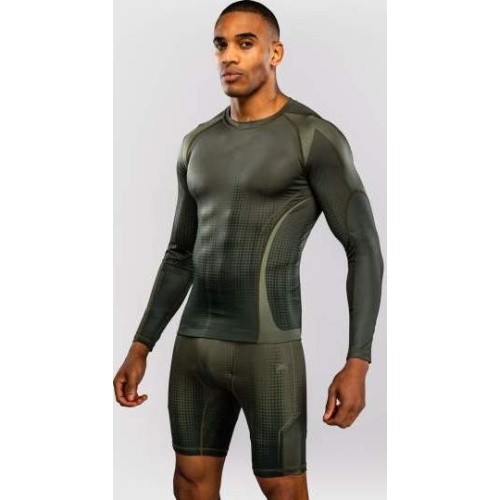 Koszulka kompresyjna z długim rękawem Venum Stealth – khaki/ciemnozielony