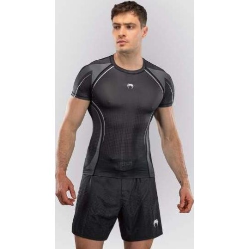 Rashguard z krótkim rękawem Venum Stealth, czarno-biały