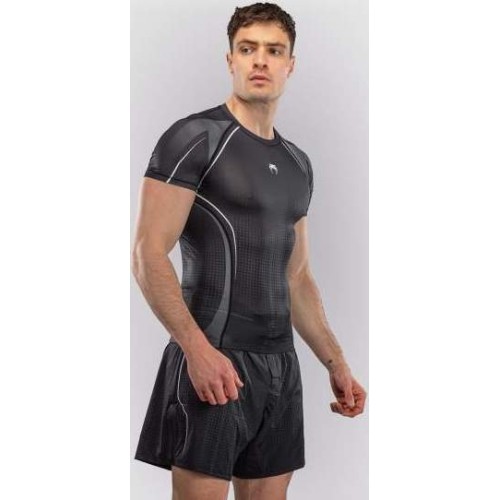 Rashguard z krótkim rękawem Venum Stealth, czarno-biały