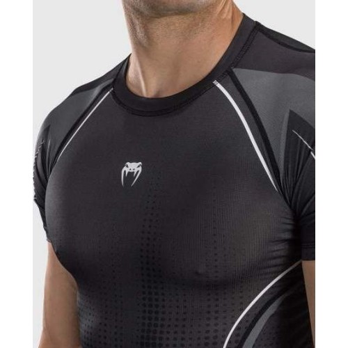 Rashguard z krótkim rękawem Venum Stealth, czarno-biały