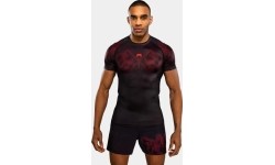 Venum Spectre koszulka z krótkim rękawem (rashguard) - czarno-czerwona