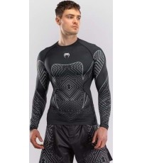 Rashguard z długim rękawem Venum Midnight Fury – czarny/szary/srebrny