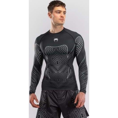 Rashguard z długim rękawem Venum Midnight Fury – czarny/szary/srebrny