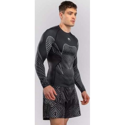 Rashguard z długim rękawem Venum Midnight Fury – czarny/szary/srebrny