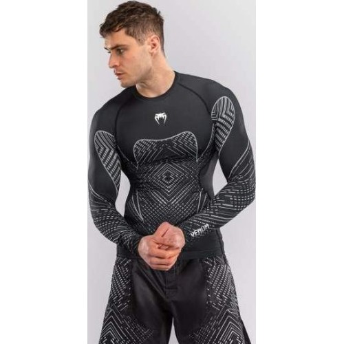 Rashguard z długim rękawem Venum Midnight Fury – czarny/szary/srebrny