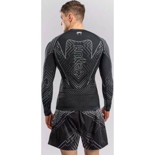 Rashguard z długim rękawem Venum Midnight Fury – czarny/szary/srebrny