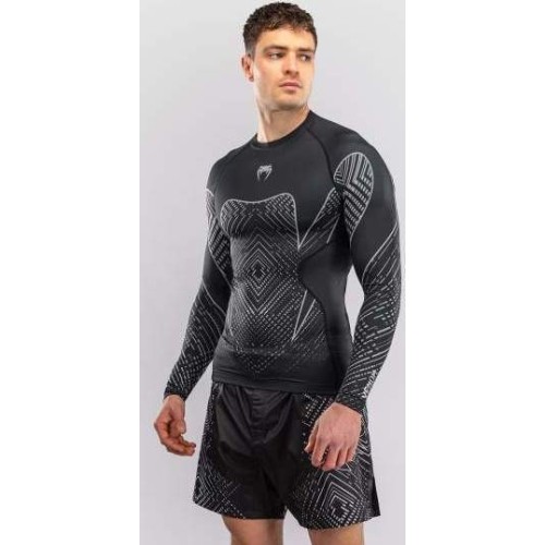 Rashguard z długim rękawem Venum Midnight Fury – czarny/szary/srebrny