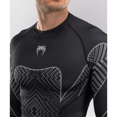 Rashguard z długim rękawem Venum Midnight Fury – czarny/szary/srebrny
