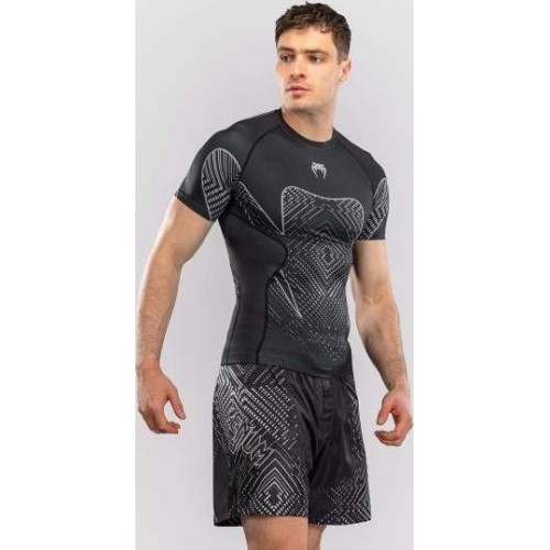 Rashguard z krótkim rękawem Venum Midnight Fury – czarny/szary/srebrny