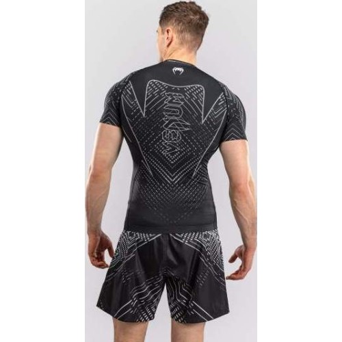 Rashguard z krótkim rękawem Venum Midnight Fury – czarny/szary/srebrny
