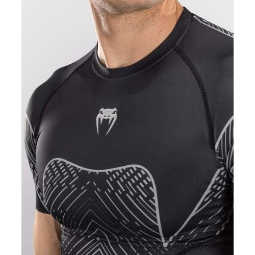 Rashguard z krótkim rękawem Venum Midnight Fury – czarny/szary/srebrny