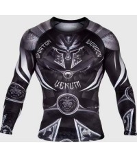 Rashguard Venum Gladiator 3.0 z długim rękawem, czarno-biały