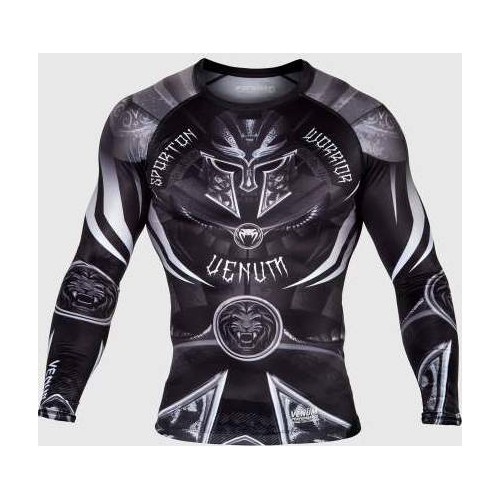 Rashguard Venum Gladiator 3.0 z długim rękawem, czarno-biały
