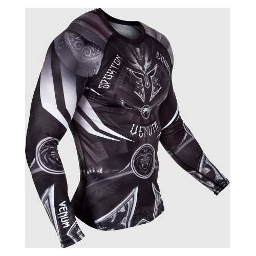 Rashguard Venum Gladiator 3.0 z długim rękawem, czarno-biały