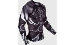 Rashguard Venum Gladiator 3.0 z długim rękawem, czarno-biały