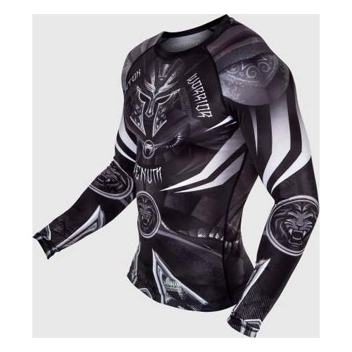 Rashguard Venum Gladiator 3.0 z długim rękawem, czarno-biały