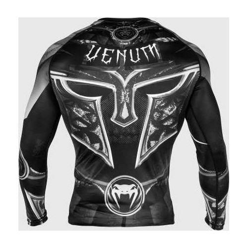 Rashguard Venum Gladiator 3.0 z długim rękawem, czarno-biały