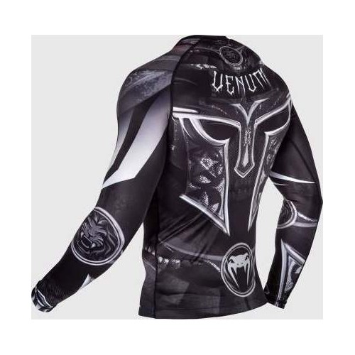 Rashguard Venum Gladiator 3.0 z długim rękawem, czarno-biały
