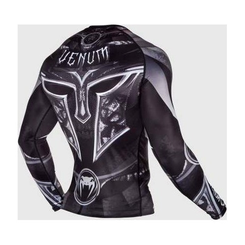Rashguard Venum Gladiator 3.0 z długim rękawem, czarno-biały
