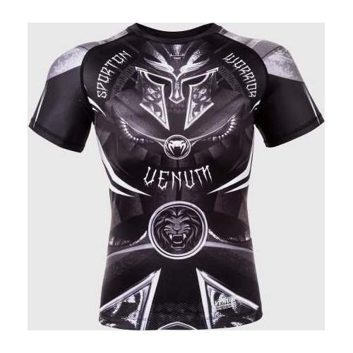 Rashguard Venum Gladiator 3.0, krótki rękaw, czarno-biały