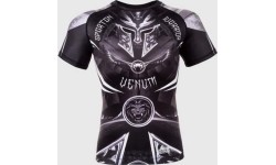Rashguard Venum Gladiator 3.0, krótki rękaw, czarno-biały