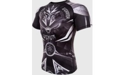 Rashguard Venum Gladiator 3.0, krótki rękaw, czarno-biały