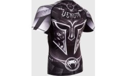 Rashguard Venum Gladiator 3.0, krótki rękaw, czarno-biały