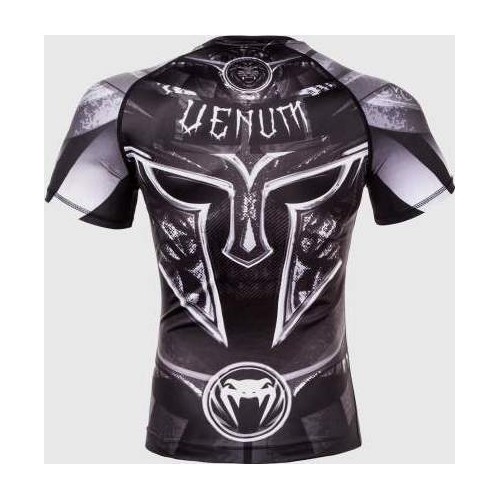 Rashguard Venum Gladiator 3.0, krótki rękaw, czarno-biały