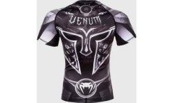 Rashguard Venum Gladiator 3.0, krótki rękaw, czarno-biały