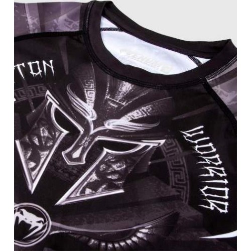 Rashguard Venum Gladiator 3.0, krótki rękaw, czarno-biały
