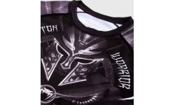 Rashguard Venum Gladiator 3.0, krótki rękaw, czarno-biały