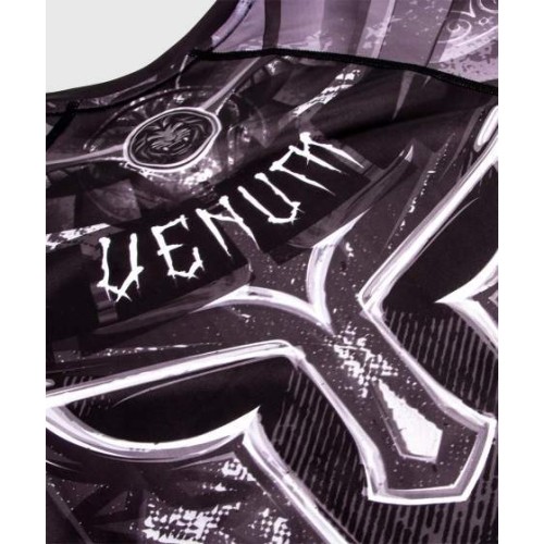 Rashguard Venum Gladiator 3.0, krótki rękaw, czarno-biały