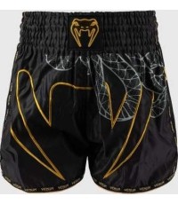 Spodenki Muay Thai Venum Serpenti - czarno-srebrno-złote